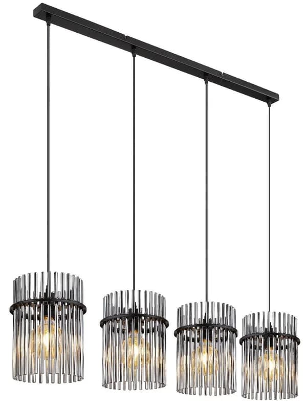 VISILICA GORLEY 4xE27 BLACK / CRYSTAL 15698-4H GLOBO