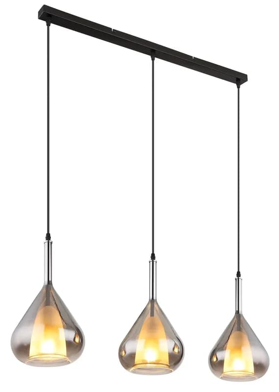 VISILICA GEEKY 3xE27 BLACK / SMOKE GLASS 15542-3 GLOBO