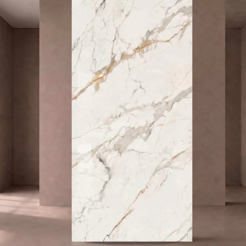 Sinterovani kamen Amber Vein 58# 3200x1600x12mm Glossy sa obradom